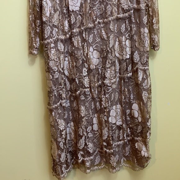 Rina DiMontella | Vintage Sequin French Lace 1920s Style Lace Tiered Dress 14 - Picture 12 of 17